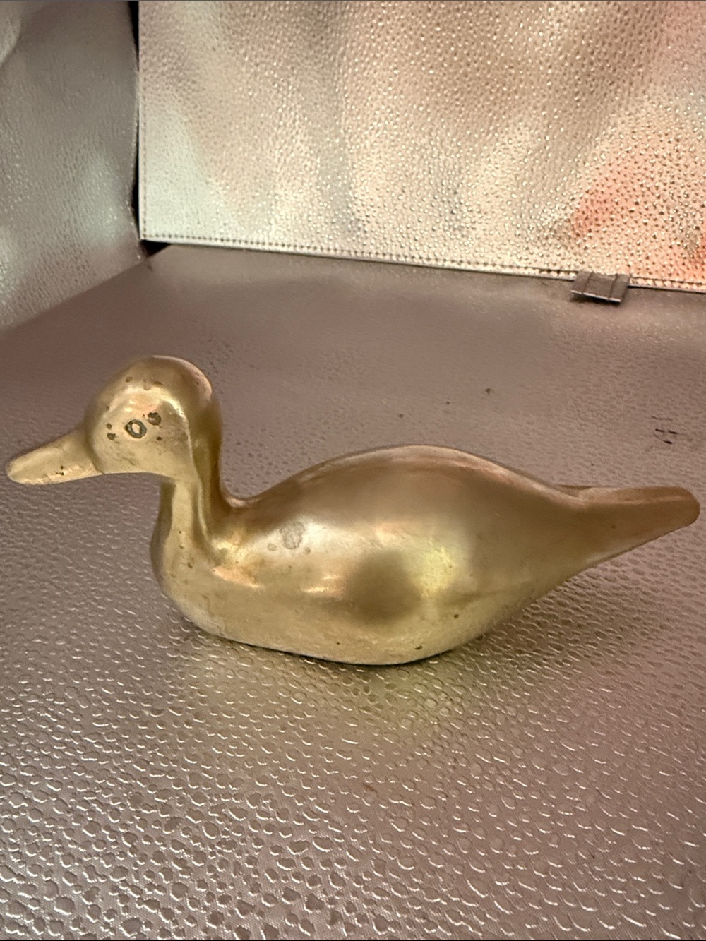 Solid Brass Duck Figurine Home Accent - Gold Finish